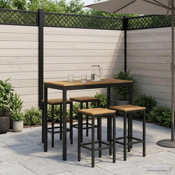 Table de bar, blanche et noire, pour le jardin
