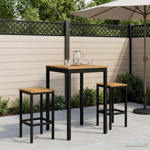 Table de bar blanche et noire, pour le jardin, 60 � 60,5 � 105 cm