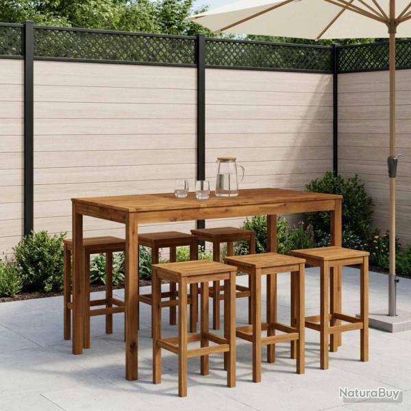 Table de bar, naturel, pour le jardin, 141 � 80,5 � 105 cm