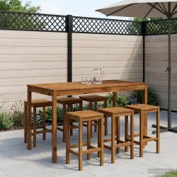 Table de bar, naturel, pour le jardin, 180 &times; 88,5 &times; 105 cm