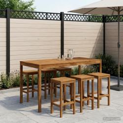 Table de bar, naturel, pour le jardin, 196 &times; 100 &times; 105 cm