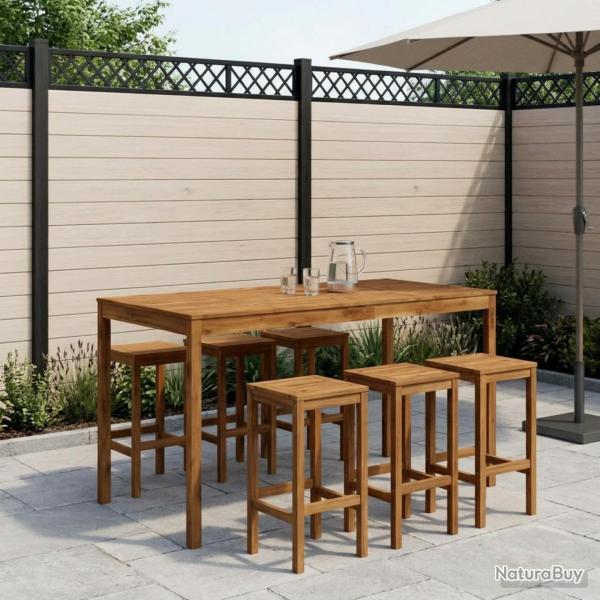 Table de bar, naturel, pour le jardin, 196 � 100 � 105 cm