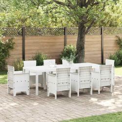 Table blanche en polyrotin, pour la cuisine, 250 &times; 100 &times; 73 cm