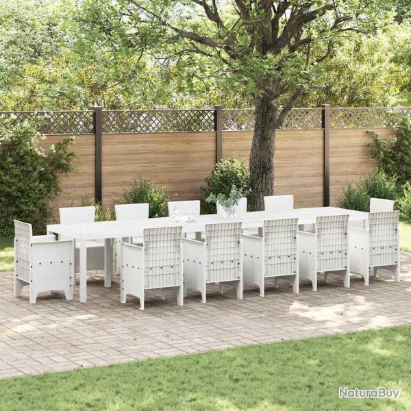 Table blanche en polyrotin, pour la cuisine, 400 � 100 � 73 cm