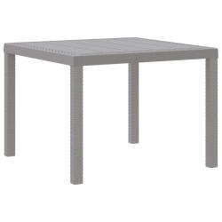Table gris clair en rotin synth&eacute;tique PE pour la cuisine, 100 &times; 100 &times; 73 cm