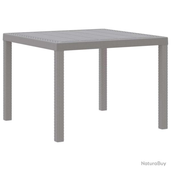 Table gris clair en rotin synth�tique PE pour la cuisine, 100 � 100 � 73 cm