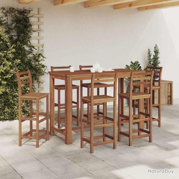 Table de bar, bois d'acacia massif, pour la cuisine, 150 � 70 � 105 cm