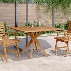 Table carr&eacute;e en bois d'acacia solide, pour le salon, 110 &times; 110 &times; 75 cm