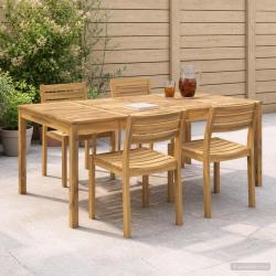 Table de repas de jardin blanche, 196 &times; 100,5 &times; 75 cm