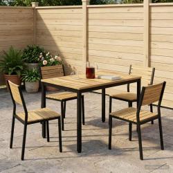 Table de repas de jardin blanche et noire, 108,5 &times; 55 &times; 75 cm
