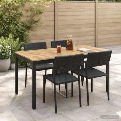 Table de repas de jardin blanche et noire, 141 &times; 80,5 &times; 75 cm
