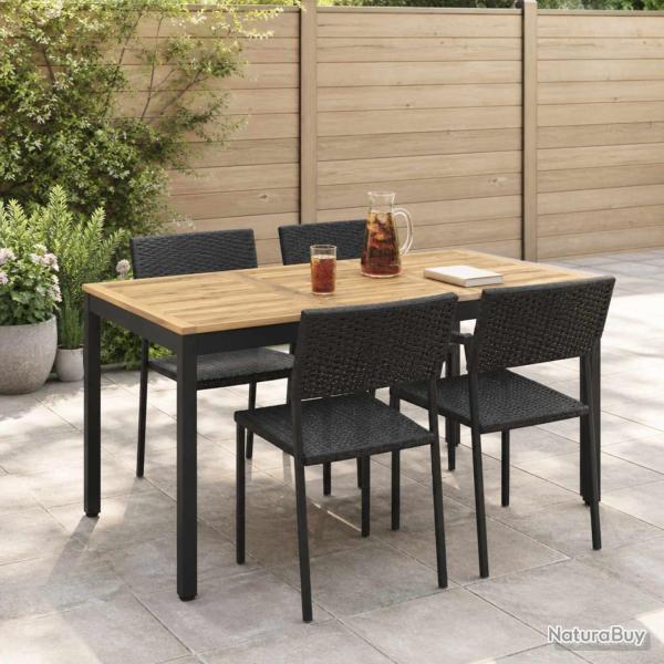 Table de repas de jardin blanche et noire, 141 � 80,5 � 75 cm