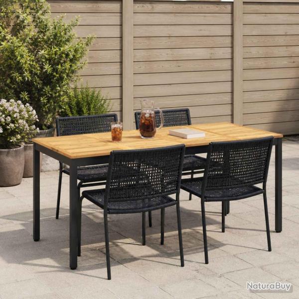 Table de repas de jardin blanche et noire, 147 � 88,5 � 75 cm