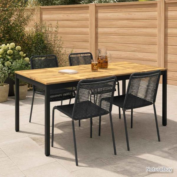 Table de repas de jardin blanche et noire, 180 � 88,5 � 75 cm