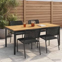 Table de repas de jardin blanche et noire, 196 &times; 100,5 &times; 75 cm