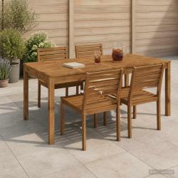 Table &agrave; manger naturelle pour le jardin, 180 &times; 88,5 &times; 75 cm