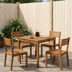 Table &agrave; manger naturelle pour le jardin, 70 &times; 68,5 &times; 75 cm