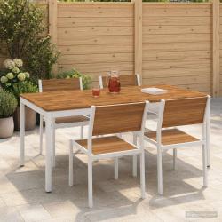 Table de repas de jardin naturelle et blanche, 147 &times; 88,5 &times; 75 cm