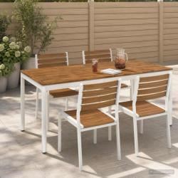 Table de repas de jardin naturelle et blanche, 180 &times; 88,5 &times; 75 cm