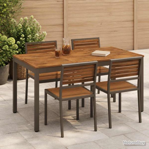 Table de repas naturelle et caf�, pour le jardin, 141 � 80,5 � 75 cm