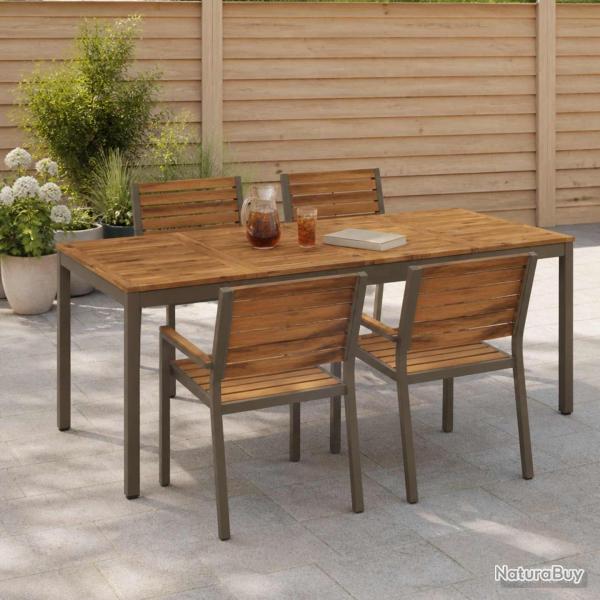 Table de repas naturelle et caf�, pour le jardin, 147 � 88,5 � 75 cm