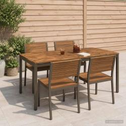 Table de repas naturelle et caf&eacute;, pour le jardin, 180 &times; 88,5 &times; 75 cm