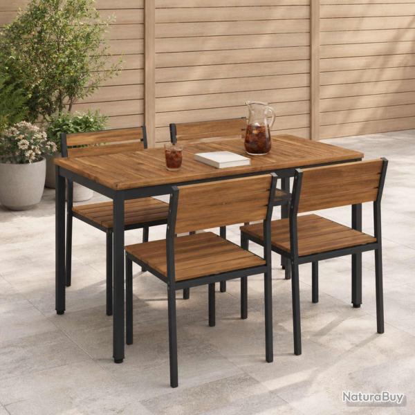 Table de repas naturelle et noire, pour le jardin, 108,5 � 55 � 75 cm