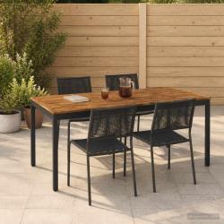 Table de repas naturelle et noire, pour le jardin, 180 &times; 88,5 &times; 75 cm