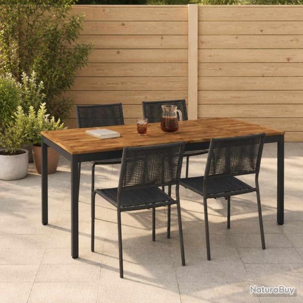 Table de repas naturelle et noire, pour le jardin, 180 � 88,5 � 75 cm
