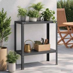 Table de rempotage, en acier enduit de poudre, noire, pour le jardin, 100 &times; 40 &times; 80 cm