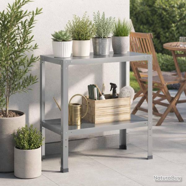 Table de rempotage, en acier galvanis�, argent�e, pour le jardin, 100 � 40 � 80 cm