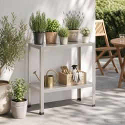 Table de rempotage, en acier inoxydable, argent&eacute;e, pour le jardin, 100 &times; 40 &times; 80 cm