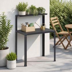 Table de rempotage en acier enduit de poudre noire, 60 &times; 50 &times; 104 cm