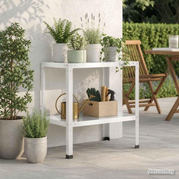 Table de rempotage en acier enduit de poudre blanc, 60 � 50 � 80 cm