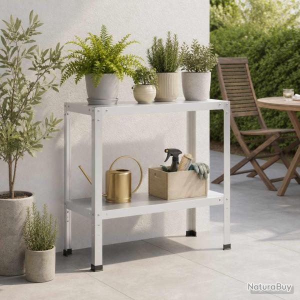 Table de rempotage en acier enduit de poudre blanc, 80 � 40 � 80 cm