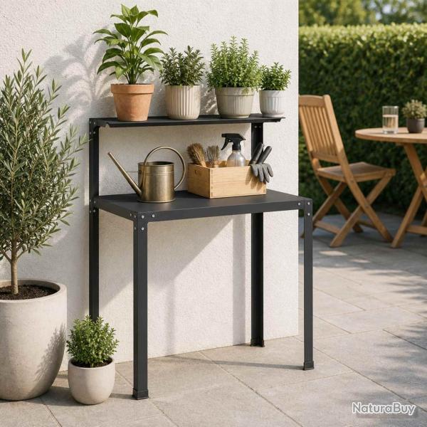 Table de rempotage en acier enduit de poudre noir, 80 � 50 � 104 cm