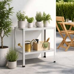 Table de rempotage en acier enduit de poudre blanc, 80 &times; 50 &times; 80 cm