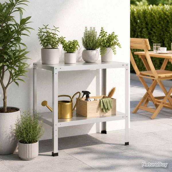 Table de rempotage en acier enduit de poudre blanc, 80 � 50 � 80 cm