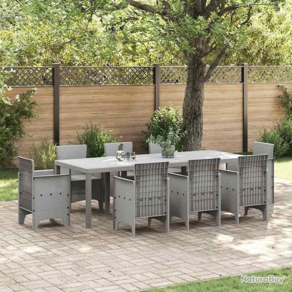 Table r�sistante aux intemp�ries, gris clair, en polyrotin, pour le jardin