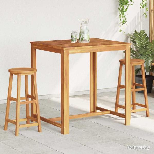 Tabourets de bar, lot de 2, bois d'acacia massif