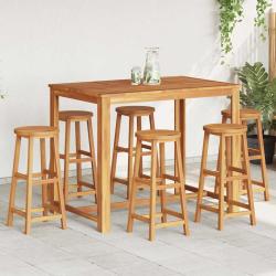 Tabourets de bar, 6 pi&egrave;ces, en bois d'acacia solide, pour la cuisine