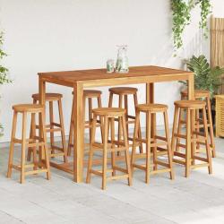 Tabourets de bar, 8 pi&egrave;ces, en bois massif d'acacia