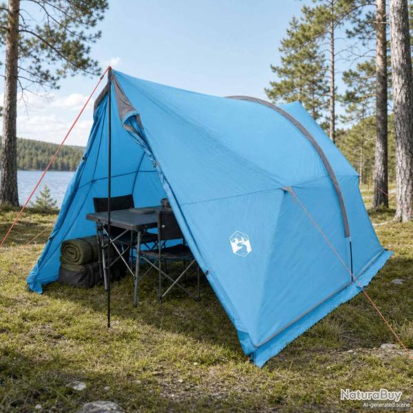 Tente avec auvent r�sistante � l'eau, bleue