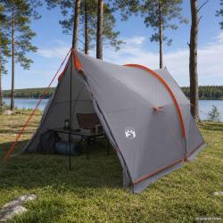 Tente avec auvent r&eacute;sistante &agrave; l'eau, grise et orange
