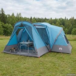 Tente de cabine avec auvent r&eacute;sistante &agrave; l'eau, 10 personnes, bleue, pour le camping