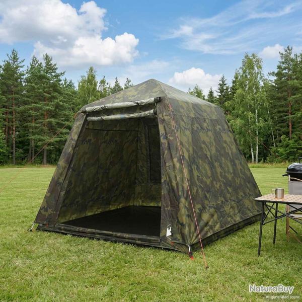 Tente de p�che � lib�ration rapide, 4 personnes, camouflage, l�g�re
