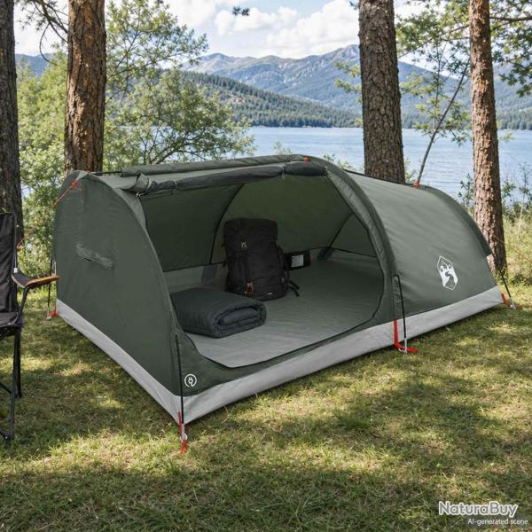 Tente de randonn�e imperm�able, 1 personne, vert arm�e, pour le camping