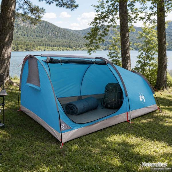 Tente de randonn�e imperm�able, 2 personnes, bleue, pour le camping