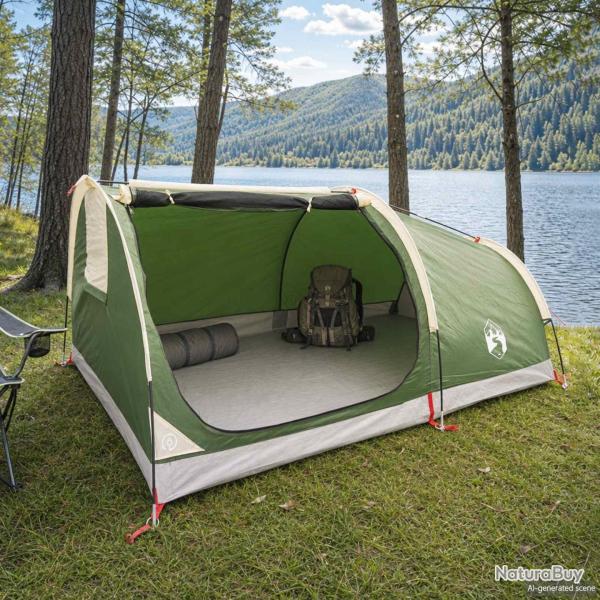 Tente de randonn�e imperm�able, 2 personnes, verte, pour le camping