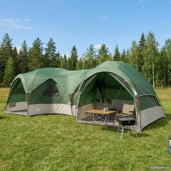 Tente familiale avec auvent imperm&eacute;able, 5 personnes, verte, pour le camping
